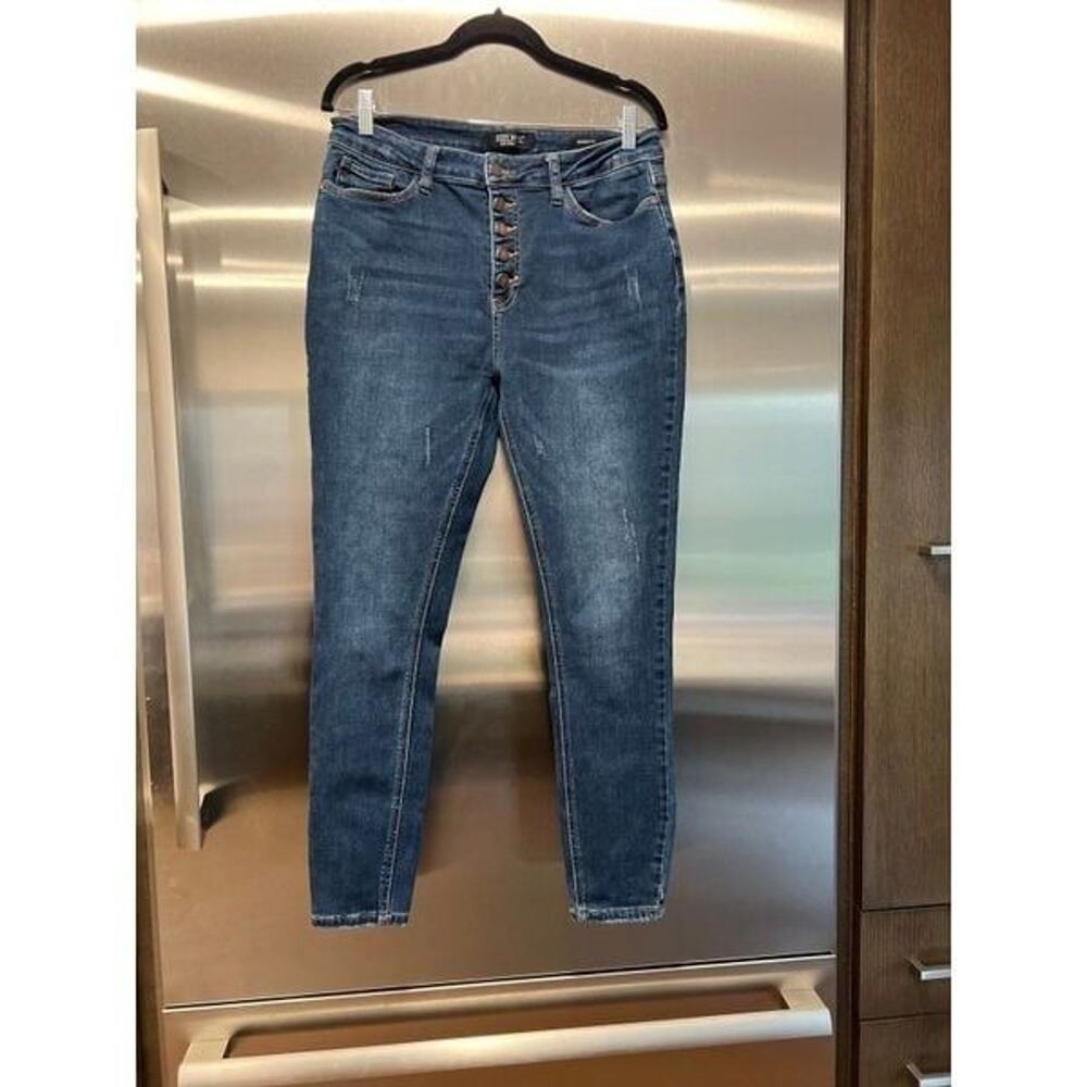 Judy blue jeans skinny button closer dark wash fit size 11